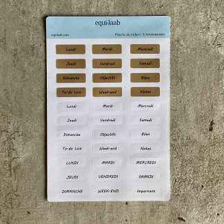Planche stickers - Idées pages Bullet Journal : L'hebdomadaire