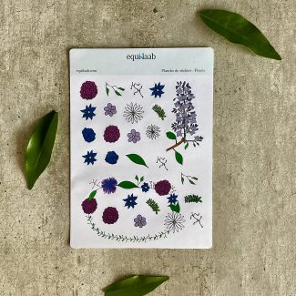 Planche de stickers Bullet Journal : Fleurs
