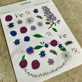 Planche de stickers Bullet Journal : Fleurs
