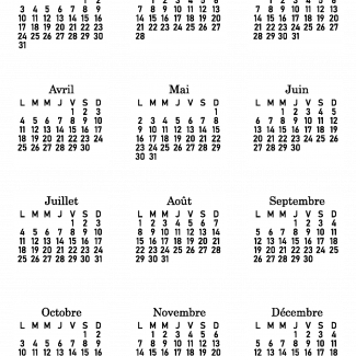 Planche de stickers Bullet Journal : Calendrier 2022
