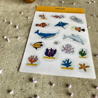 Planche stickers - Idées pages Bullet Journal : Océan