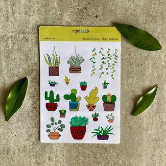 Planche stickers - Idées page Bullet Journal : Plantes d'intérieur