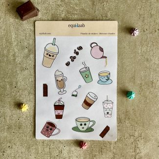 Planche stickers - Idées page Bullet Journal : Boissons chaudes