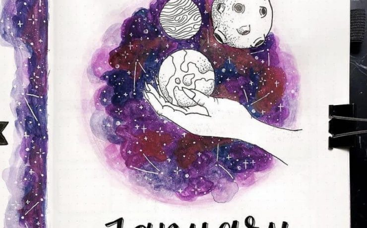 idée pages bullet journal janvier